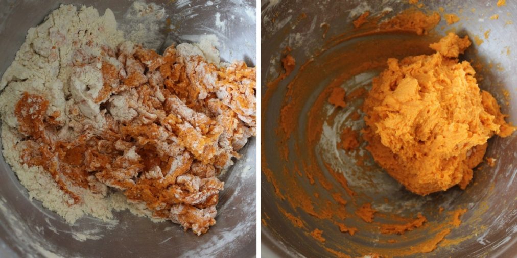 Gnocchi dough in process