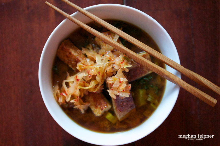 Fast and Easy Miso Tempeh Soup - Cooking for One
