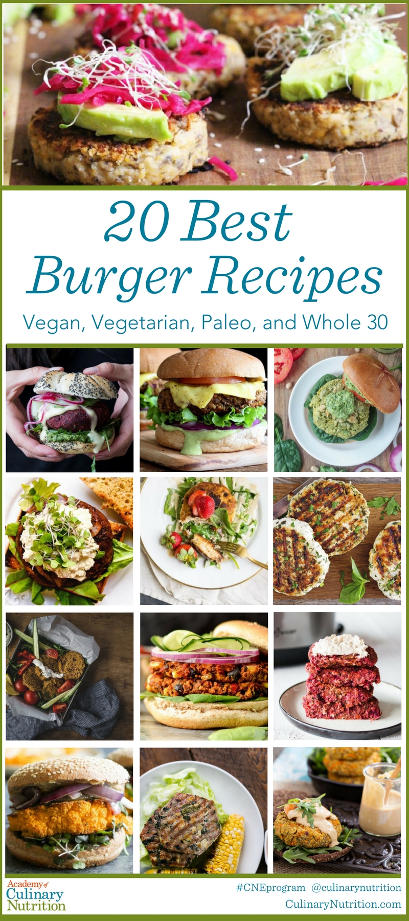 20 Best Burger Recipes: Vegan, Vegetarian, Paleo, Whiole 30