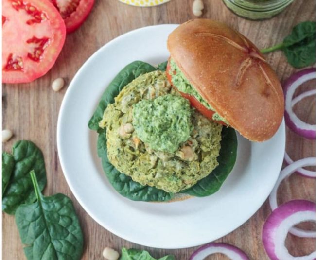 Spinach Artichoke White Bean Burgers - Best Burger Recipes