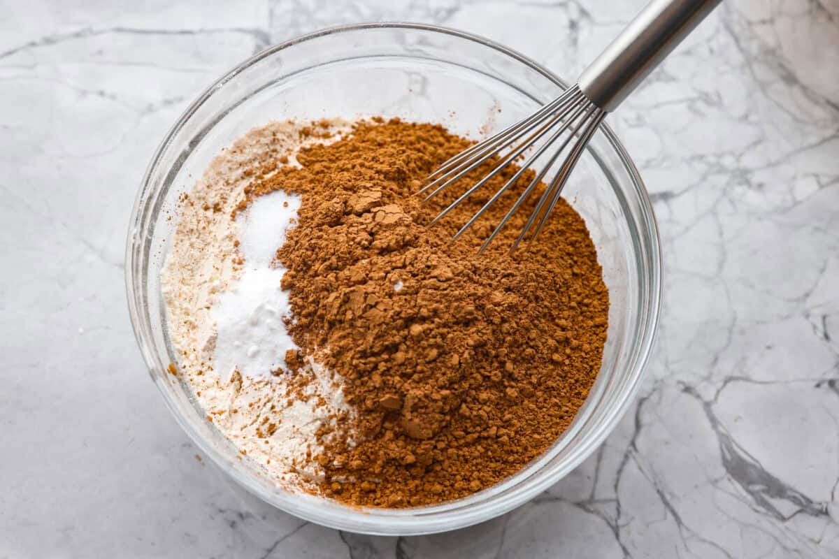 Dry Ingredients added to the butter mixture. 