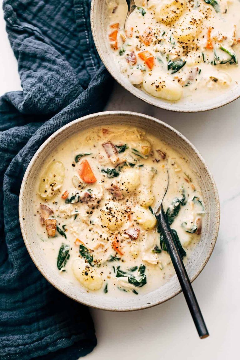 Creamy chicken gnocchi soup.