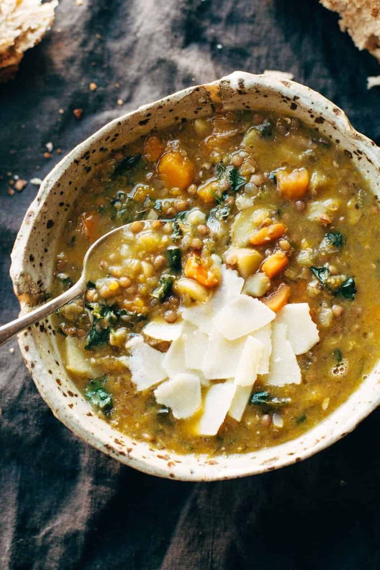 Crockpot Lentil Soup in a bowl.