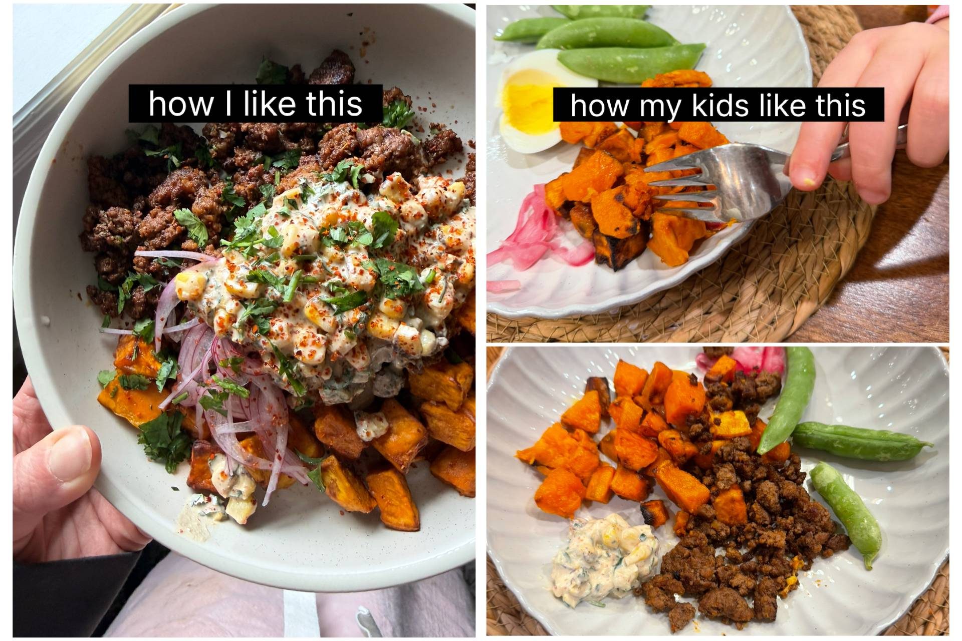 Pictures showing how to make a plate for kids.