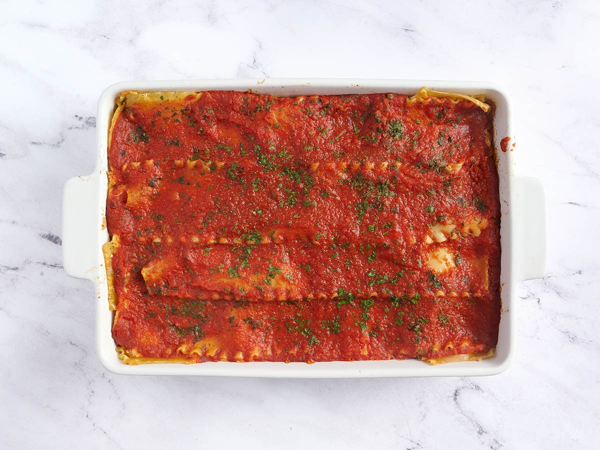 Finished vegan lasagna.