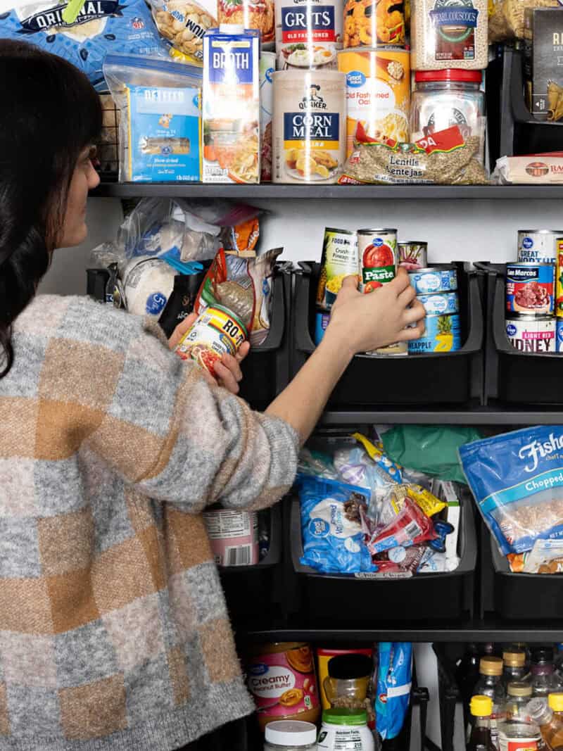 woman going through her pantry