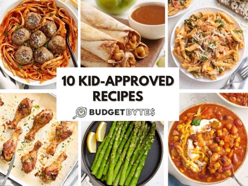 collage of kid approved recipes