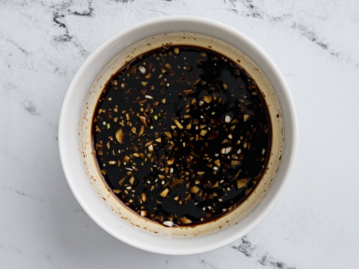 Homemade teriyaki sauce in a bowl.