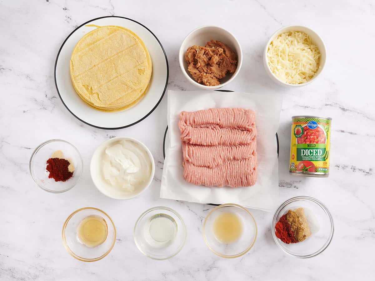 The ingredients to make sheet pan tacos.